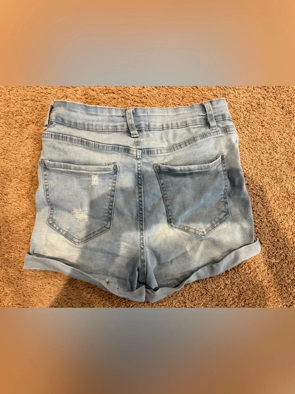 refuge Light Wash Distressed Denim Shorts